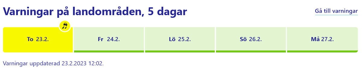 Ett exempel av varning balk.