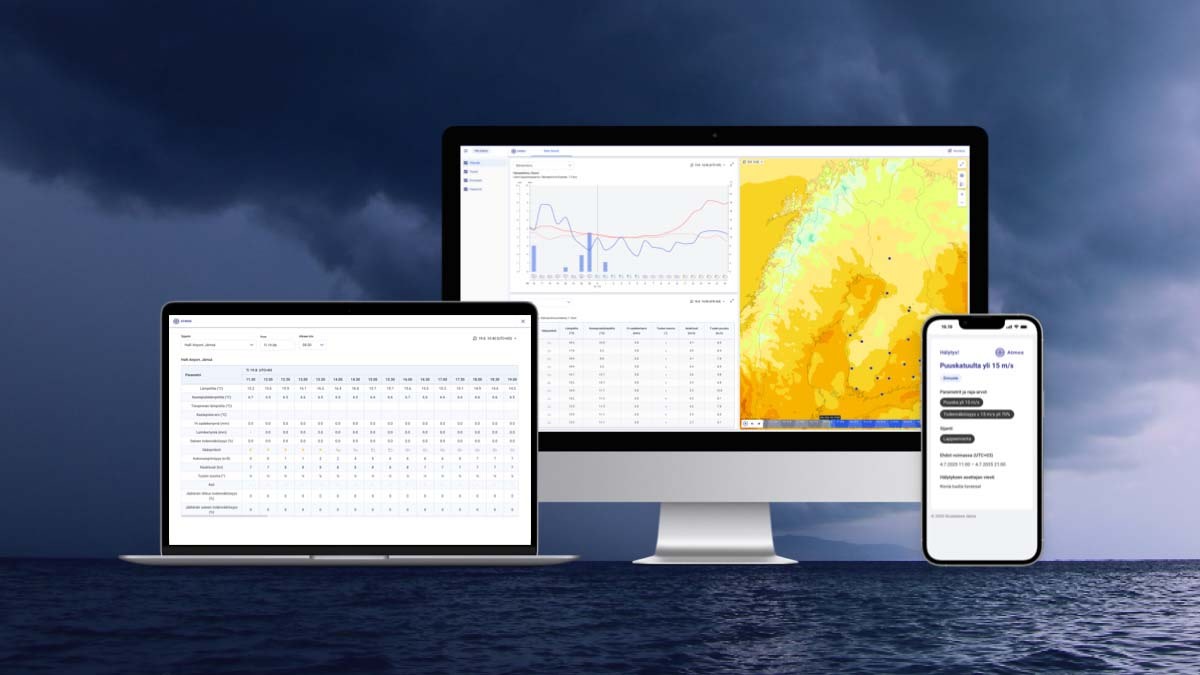 Exempelbilder från Atmos-portalen som visar att den kan användas både på stor skärm och mobiltelefon.