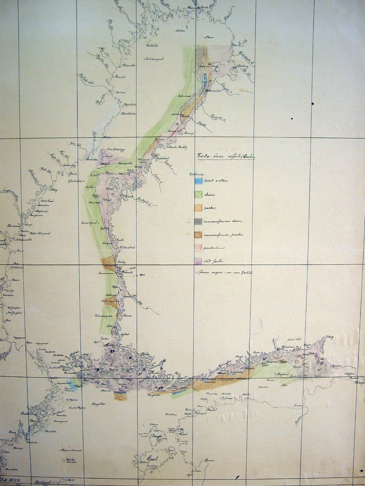 En iskarta ritat med färgpennor.