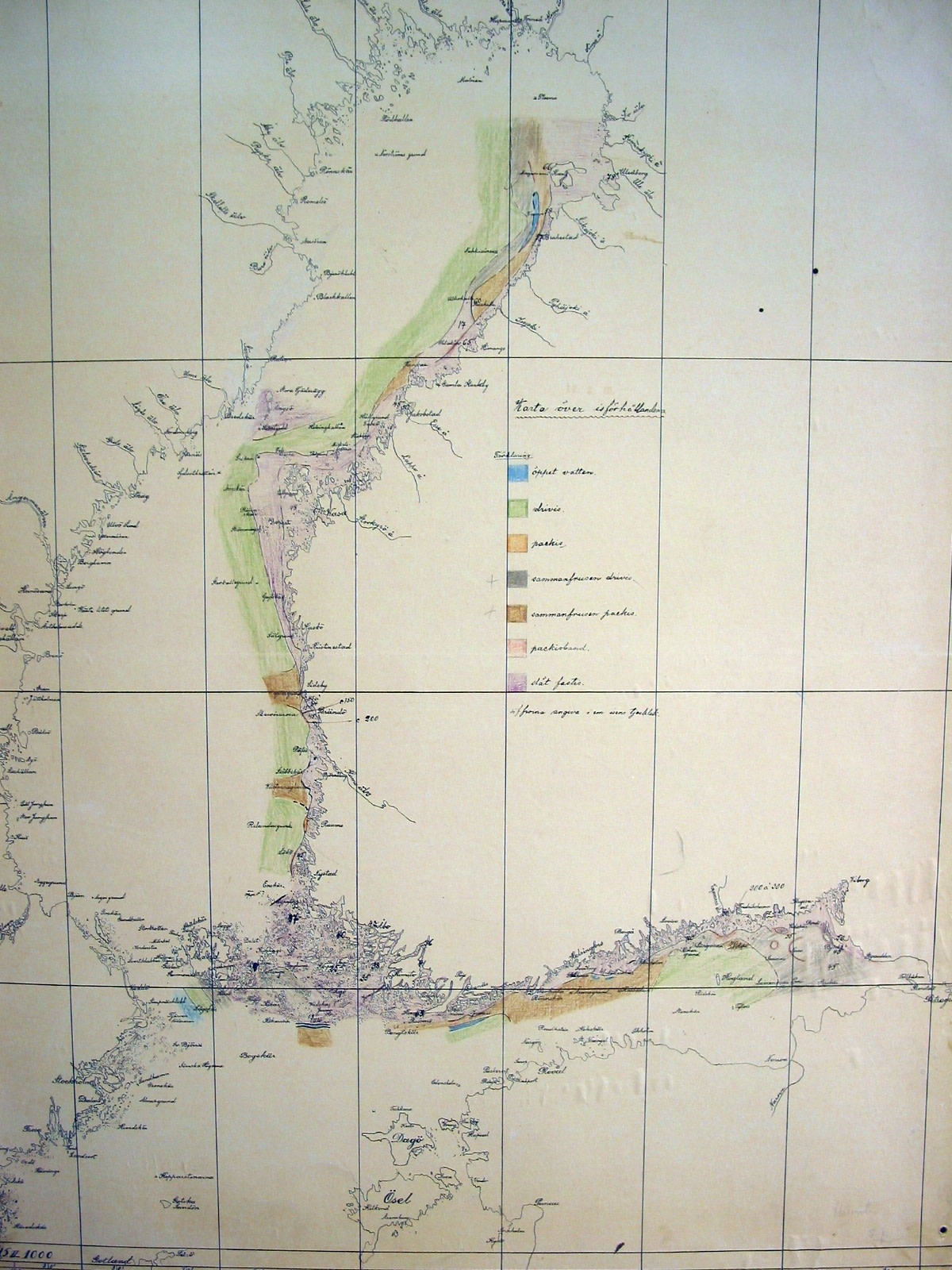 En iskarta ritat med färgpennor.