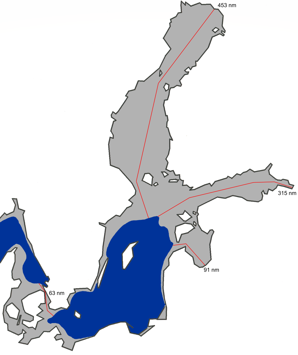 En karta över den största isutbredningen 1996.