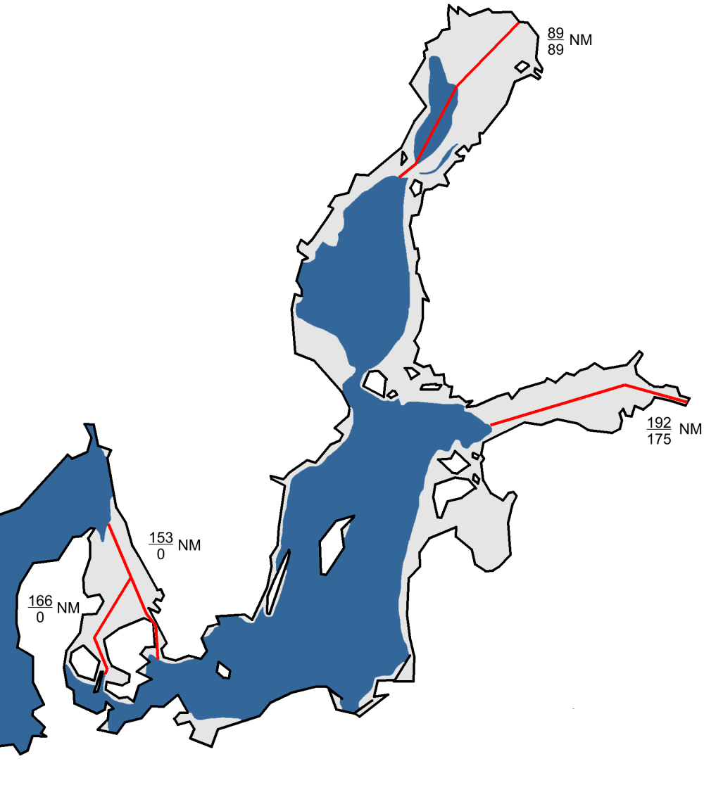 En karta över den största isutbredningen 2012.