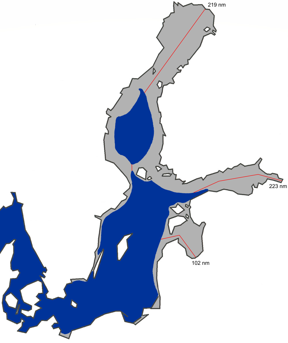 En karta över den största isutbredningen 1999.