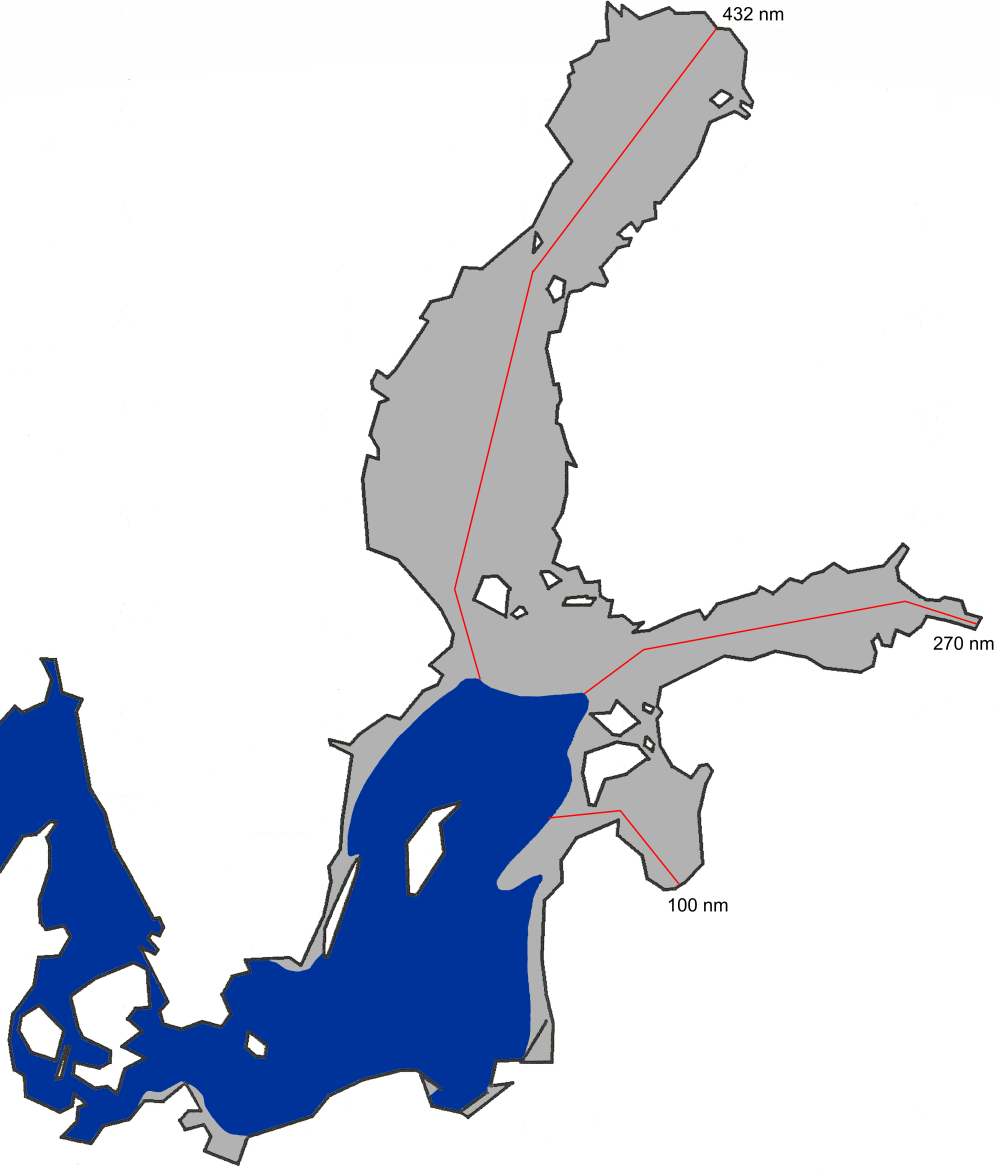 En karta över den största isutbredningen 2006.